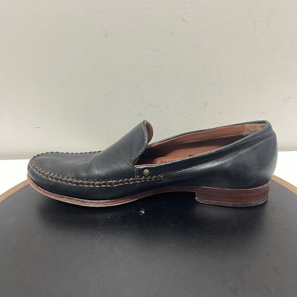 H.S. Trask Shoes Mens 9.5M Handsewn Loafers‎ Black Leather Slip On Driving Moc main image 12